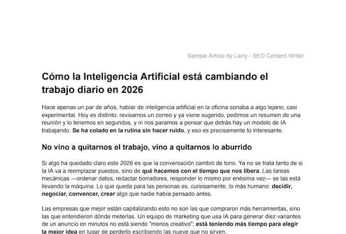 be your spanish SEO content writer and article writer
